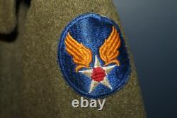 Original WW2 U. S. Army Air Forces S/Sgt Named Patched OD Wool Overcoat, 1941 d