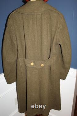 Original WW2 U. S. Army Air Forces S/Sgt Named Patched OD Wool Overcoat, 1941 d