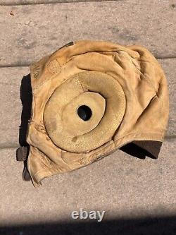 Original WW2 U. S. Army Air Forces Type A-11 Leather Flight Helmet LARGE NAMED