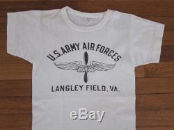 Original WW2 US Army Air Force Langley Field Sportswear T-Shirt Flocked Medium