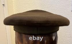 Original WW2 US Army Air Forces Officers Crusher Visor Cap Badge Hat WWII