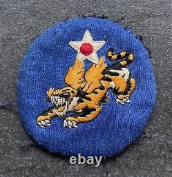 Original WW2 WW2 US 14th Air Force Flying Tigers Far East Made Patch Exceptional