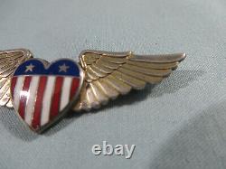 Original WW2 WWII CBI Silver & Enamel Pilot Bracelet + Sweetheart Wings Risque