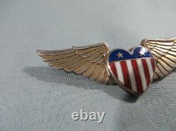 Original WW2 WWII CBI Silver & Enamel Pilot Bracelet + Sweetheart Wings Risque