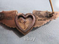 Original WW2 WWII CBI Silver & Enamel Pilot Bracelet + Sweetheart Wings Risque