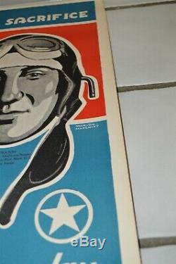Original WWII Poster US 9th Army Air Force Thunderbolt Fighter Bomber Pilot