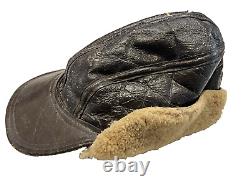 Original WWII U. S. ARMY AIR FORCE USAAF CAP TYPE Winter B-2 Shearling Ear Flap