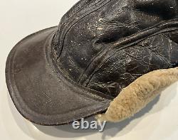 Original WWII U. S. ARMY AIR FORCE USAAF CAP TYPE Winter B-2 Shearling Ear Flap