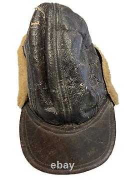 Original WWII U. S. ARMY AIR FORCE USAAF CAP TYPE Winter B-2 Shearling Ear Flap