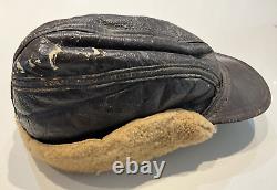 Original WWII U. S. ARMY AIR FORCE USAAF CAP TYPE Winter B-2 Shearling Ear Flap