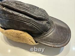 Original WWII U. S. ARMY AIR FORCE USAAF CAP TYPE Winter B-2 Shearling Ear Flap