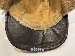 Original WWII U. S. ARMY AIR FORCE USAAF CAP TYPE Winter B-2 Shearling Ear Flap