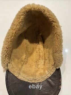 Original WWII U. S. ARMY AIR FORCE USAAF CAP TYPE Winter B-2 Shearling Ear Flap