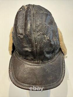 Original WWII U. S. ARMY AIR FORCE USAAF CAP TYPE Winter B-2 Shearling Ear Flap