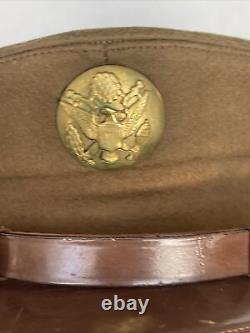 Original WWII US Army Air Force Air Corps Visor Crusher Hat Cap size 7