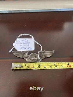 Original WWII US Army Air Force Navigator Wings 3 Sterling Silver