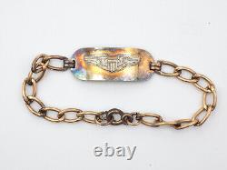 Original WWII US Army Air Force Pilot ID Bracelet Gilt Sterling 8 Named