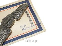 Original WWII US Army Air Force STERLING Amcraft Pilot Wings 3 on Card