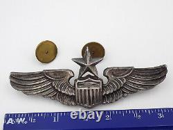 Original WWII US Army Air Force Senior Pilot Wings 3 Sterling Silver NS Meyer