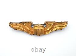 Original WWII US Army Air Force Sterling Silver 2 Pilot Instructor Wings AMICO