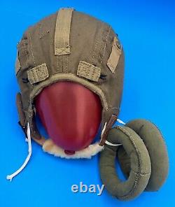 Original WWII US Army/Air Force Type A-9 Summer Flying Cloth Cap Medium MINT