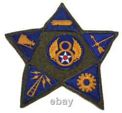 Original WWII USAAF U. S. ARMY 8th AIR FORCE & SPEC PATCHES ON WWII WOOL BLANKET