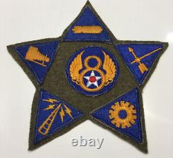 Original WWII USAAF U. S. ARMY 8th AIR FORCE & SPEC PATCHES ON WWII WOOL BLANKET