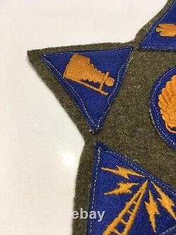 Original WWII USAAF U. S. ARMY 8th AIR FORCE & SPEC PATCHES ON WWII WOOL BLANKET