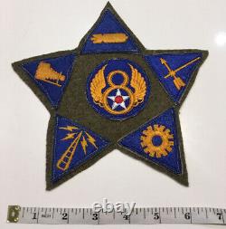 Original WWII USAAF U. S. ARMY 8th AIR FORCE & SPEC PATCHES ON WWII WOOL BLANKET