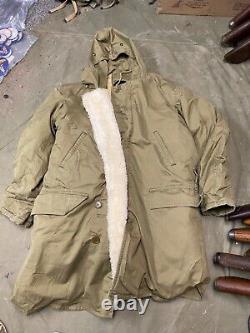 Original Wwii Us Army Air Corp M1940 Artic Winter Parka Coat Jacket-large, 44r