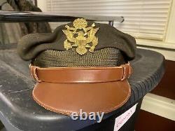 Original Wwii Us Army Air Force Aac Officer Crusher Pilot Hat Cap- 7 1/4th