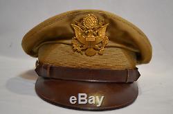 Original Wwii Us Army Air Force Officer's Crusher Summer Visor Cap Hat Ww2 USA