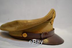 Original Wwii Us Army Air Force Officer's Crusher Summer Visor Cap Hat Ww2 USA