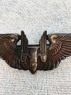 Original Wwii Ww2 Us Army Air Force Flight Wings Insignia 3 Aerial Gunner