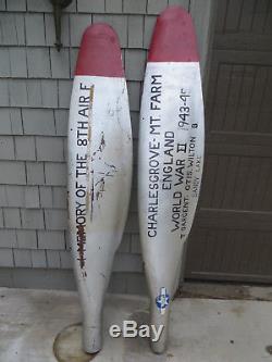 PAIR WW2 US ARMY 8th AIR FORCE B-24 BOMBER PROPELLER BLADES-CHALGROVE AIRFIELD