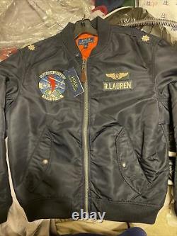 Polo Ralph Lauren MA-1 Military Army US Air Force Flight Bomber Pilot Jacket M