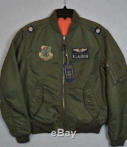 Polo Ralph Lauren MA-1 Military Army US Air Force Flight Bomber Pilot Jacket S