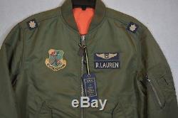 Polo Ralph Lauren MA-1 Military Army US Air Force Flight Bomber Pilot Jacket S