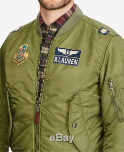 Polo Ralph Lauren Men MA-1 Military Army Air Force Flight Bomber Pilot Jacket