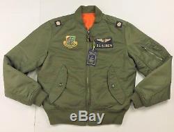 Polo Ralph Lauren Men MA-1 Military Army US Air Force Flight Bomber Pilot Jacket