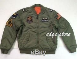 Polo Ralph Lauren Men Military Army Air Force American Flag Flight Bomber Jacket