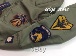 Polo Ralph Lauren Men Military Army Air Force American Flag Flight Bomber Jacket