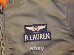 Polo Ralph Lauren Military Pilot Army Twill Bomber Jacket Air Force Men SIZE XXL