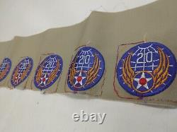 RARE Original WW2 20th US ARMY AIR FORCE UNCUT PATCH STRIP 31 PATCHES