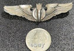 RARE United States Army Airforce Bombardier Wings Amico Sterling Silver Pin WWII