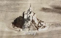 RARE! WW2 US ARMY AIR FORCES RECON PHOTO of MONT ST. MICHEL FRANCE SEP. 1944