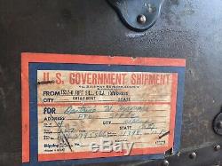 RARE WWII Era U. S. Army Air Force Footlocker Trunk -Orig. Customs Tags- Antique
