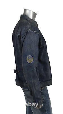 Ralph Lauren RRL Distressed US Air Force Patch Indigo Denim Jacket XL New $590