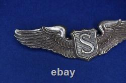 Rare Authentic WWII Service Pilot Wing U. S. Army Air Forces Sterling NS Meyer