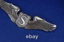 Rare Authentic WWII Service Pilot Wing U. S. Army Air Forces Sterling NS Meyer